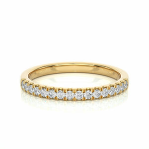 0.25 Ct Round Cut Prong Setting Diamond Half Eternity Wedding Band
