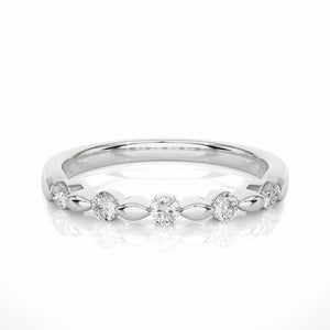 0.30 Ct Round Cut Floating Diamond Half Eternity Band In White Gold
