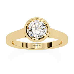 Round Bezel Set Solitaire Engagement Ring