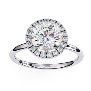 1.50 Carat Round Halo Diamond Ring with Plain Band