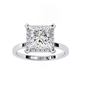2 Carat Princess Cut Lab Created Diamond Halo Ring