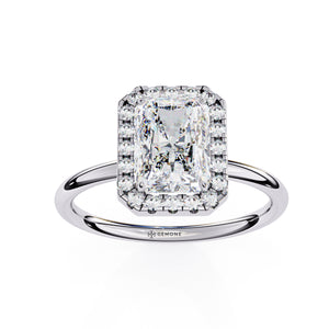 2 Ct Wt Radiant Cut Lab Grown Diamond Halo Ring