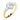 Pear Cut Three Stone Diamond Ring in Yellow Gold