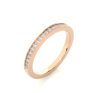 0.25 Ct Channel Setting Diamond Half Eternity Wedding Band in Rose Gold