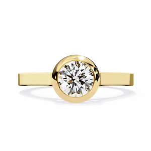 Round Bezel Set Solitaire Engagement Ring