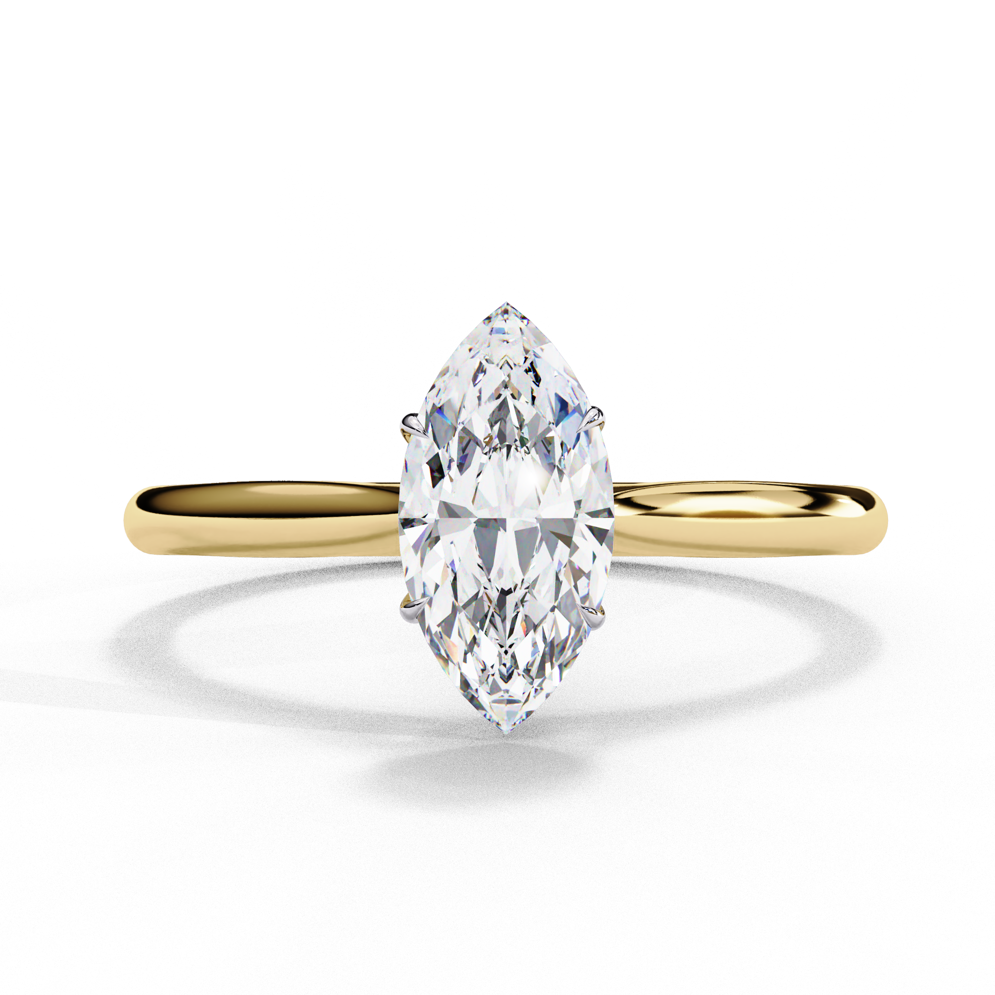 Marquise Cut Lab Made Diamond Solitaire Engagement Ring