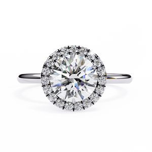1.50 Carat Round Halo Diamond Ring with Plain Band