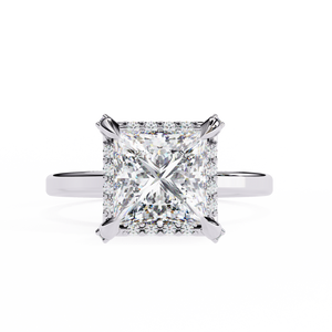 2 Carat Princess Cut Lab Created Diamond Halo Ring