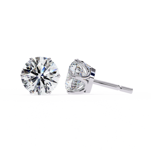 Six Prong Lab Diamond Stud Earrings
