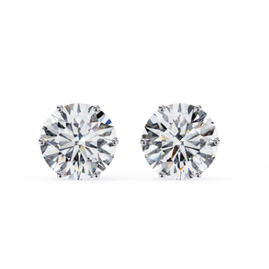 Six Prong Lab Diamond Stud Earrings