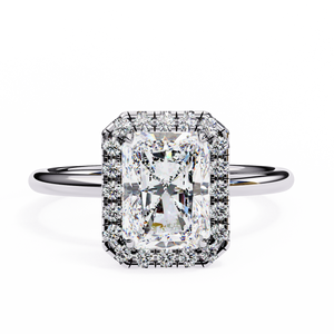2 Ct Wt Radiant Cut Lab Grown Diamond Halo Ring