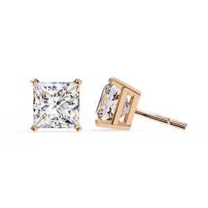 3 Carat Princess Cut Lab Diamond Earrings