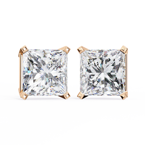 3 Carat Princess Cut Lab Diamond Earrings